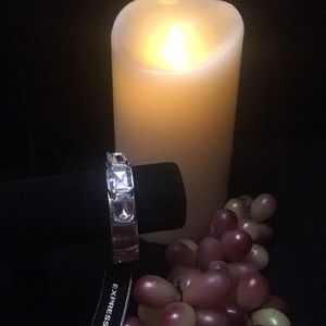 Express silver and clear stone clasp bracelet